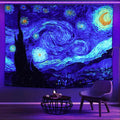 Van Gogh Starry Night UV Reactive Polyester Wall Tapestry