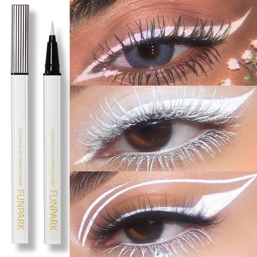 1PC Matte Liquid Eyeliner Waterproof Long Lasting Eye Pencil White Eye Liner Lying Silkworm Pen Makeup For Eyes Wonmen Cosmetic SS69