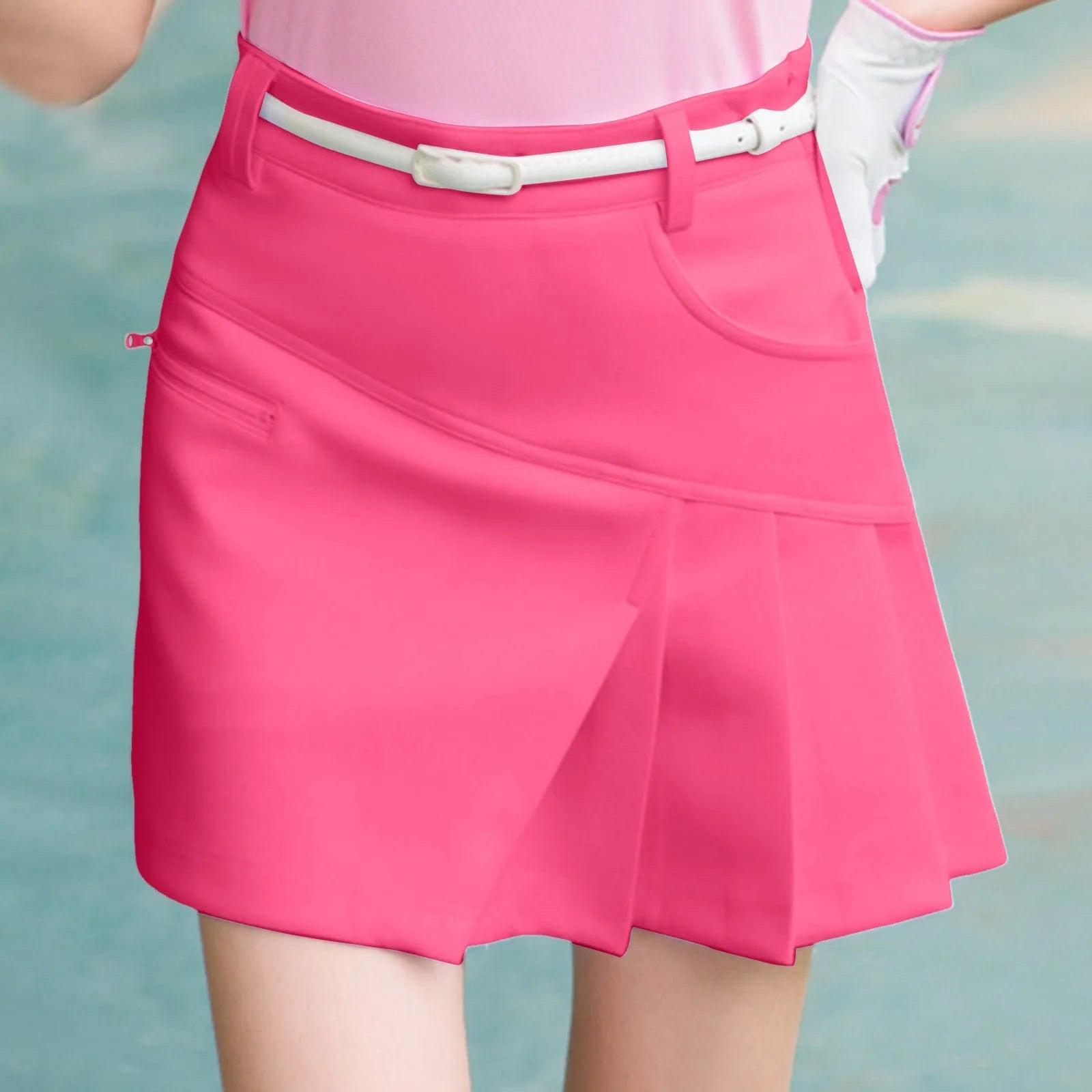 Asymmetrical Tenis Skirt For Women Side Zipper Up Bodycon Golf Wrapped Skirt Aesthetic Solid Color High Waist Korean Y2k Skirt SS69 31.69 Pink / XXL / CHINA
