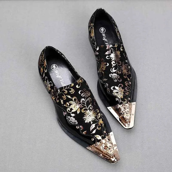 Special Square Toe Men's Shoes Slip on Genuine Leather Dress Men Party, Business, and Wedding Shoes men