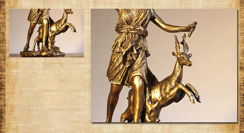 Moon Goddess Resin Statue 27cm Celestial Sculpture for Altar Decor