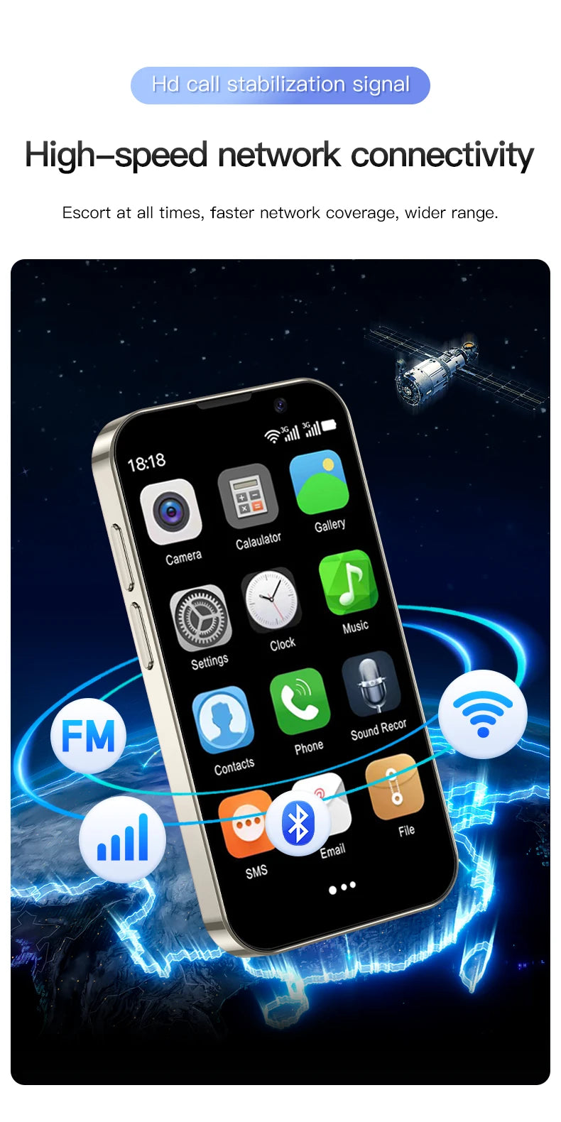 SERVO 16SE Mini Smartphone 16GB ROM Android 9.0 Wifi Dual SIM Standby Play Store 3G WCDMA 3.0"Little Smart Cellphone New Version SS69