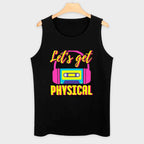 Lets Get Physical 80s Costume Party Retro Eighties Workout 1980s Tank Top gym shirts sports suits male top