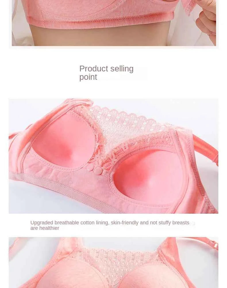 2025 Open front non-underwire maternity bra folding anti-sagging Breastfeeding underwear during pregnancy