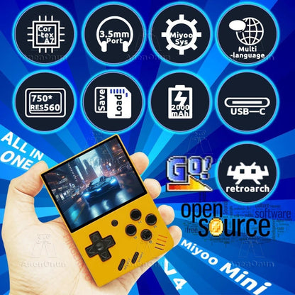 Miyoo Mini V4 2.8-inch Handheld Game Players 18000 Games 15 Emulator Portable Video Gaming Console Kids Retro Mini Game Machine SS69