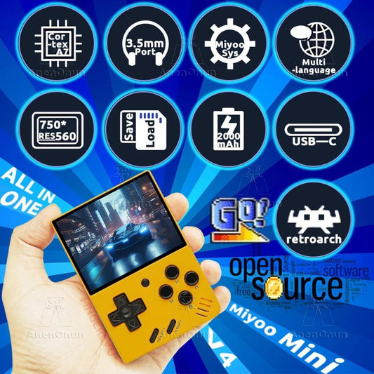 Miyoo Mini V4 2.8-inch Handheld Game Players 18000 Games 15 Emulator Portable Video Gaming Console Kids Retro Mini Game Machine SS69