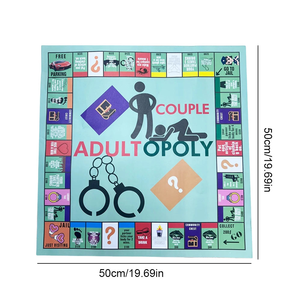 Adultopoly Board Game Couple Board Game Interactive Relationship Card Game Portable Couple Game Valentines Gifts for Him Her SS69