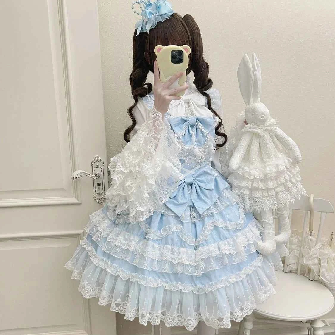 Kawaii Lovely Slim Lolita Dress Women Design Sweet Bow Sleeveless Sling Dresses Elegant Cute Pretty New Clothing