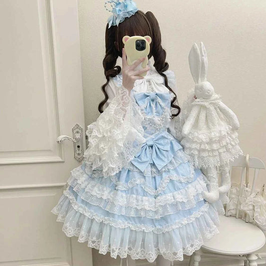 Kawaii Lovely Slim Lolita Dress Women Design Sweet Bow Sleeveless Sling Dresses Elegant Cute Pretty New Clothing