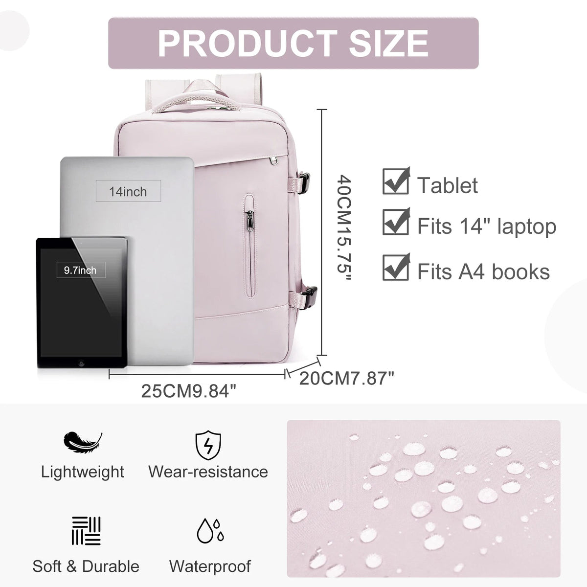 Women's Backpack Travel Suitcase Cabin Bag Aircraft Ryanair 40x20x25 Airplane Travel Bag Men Laotop Backpack Wizzair Carry On SS69