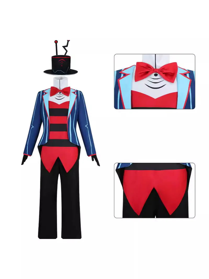 Vox Cosplay Costume Set - Hazbin Hotel Anime Uniform Coat & Pants