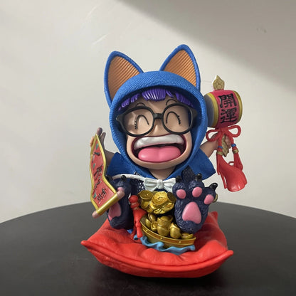 23cm Dr. Slump Arale Lucky Cat Series Cute Anime Girl Figure Model Statue Boys Collection Desktop Decoration Ornament Toys Gifs SS69