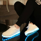 Comemore 2022 Adult Unisex Womens Mens Kid Luminous Sneakers Glowing USB Charge Boys LED Colorful Light-up Shoes Girls Footwear SS69
