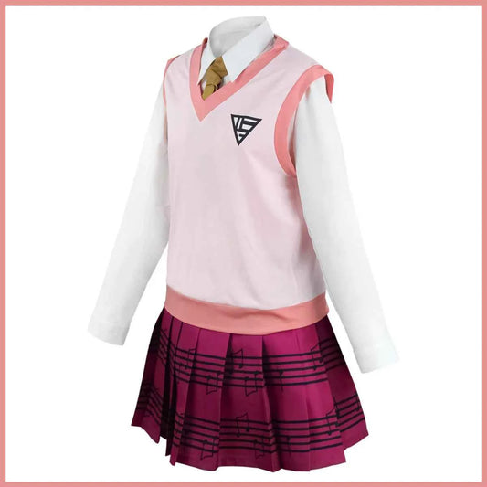 Anime Game Kaede Akamatsu Cosplay Costume Korean Style Pink School Uniform Vest Gingham Wig Woman Sexy Carnival Party Suit