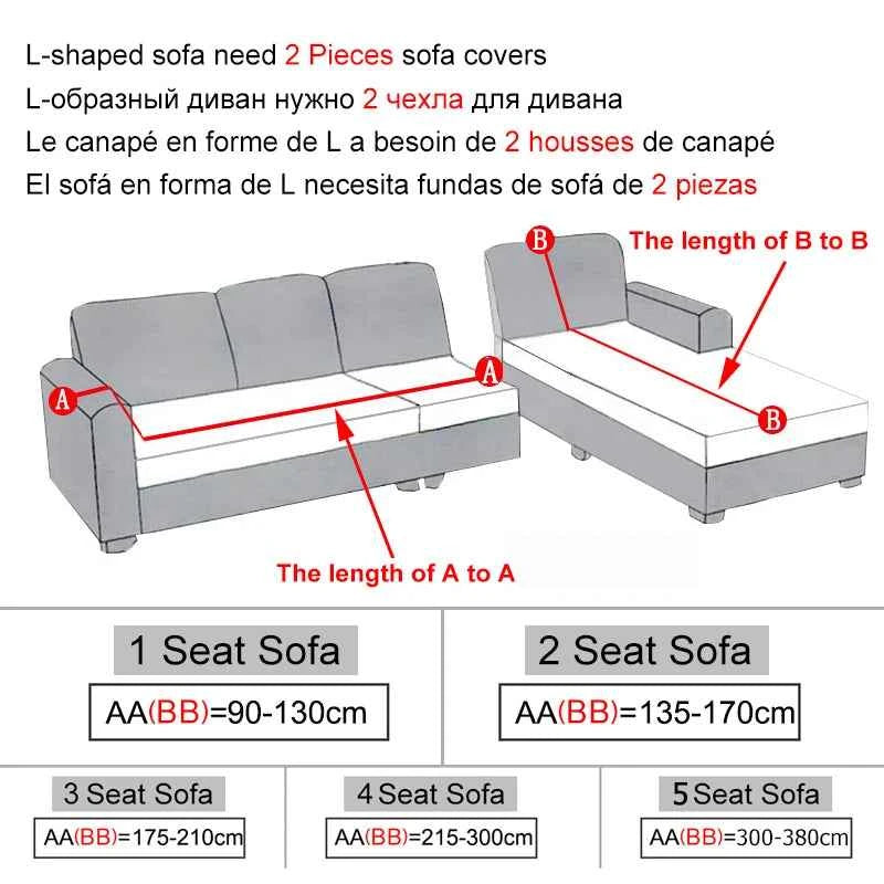 Sofa Cover Elastic For Living Room Home Jacquard Stretch  Slipcovers  Corner Couch Covers 1/2/3/4 Seater L Shape Free Shopping