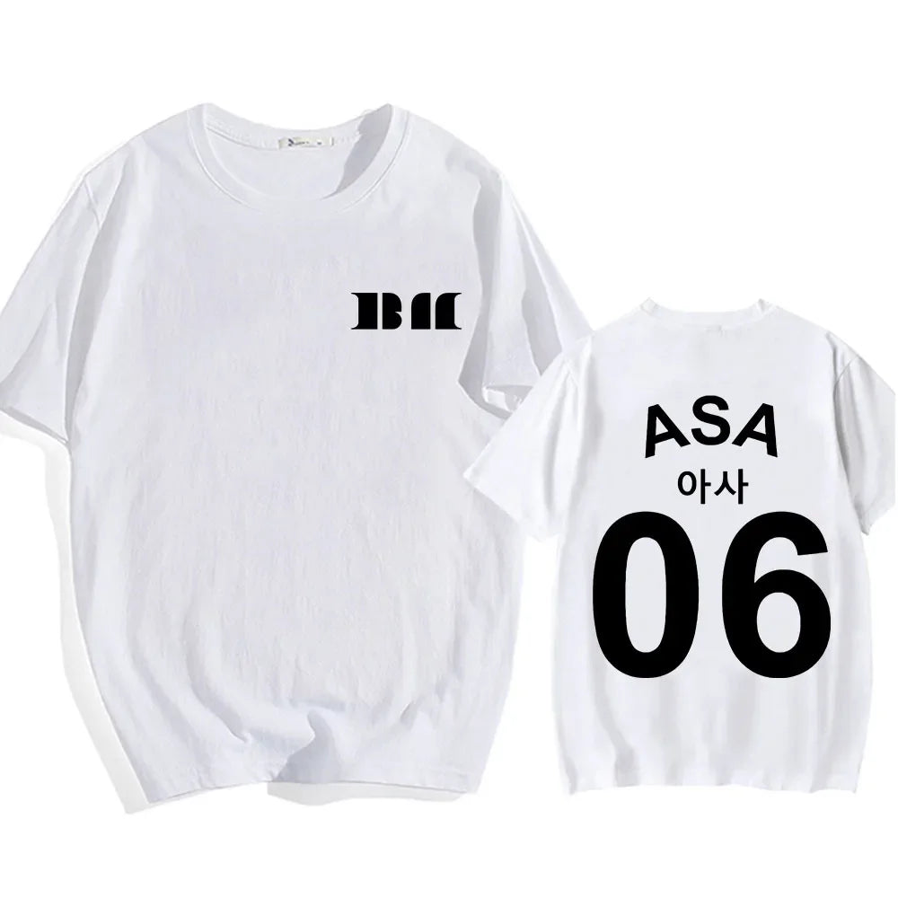 BABYMONSTER Kpop Band T-shirt ASA 06 Tees Short Sleeve Cotton Comfortable Tee-shirt Summer Casual Women/Men Tshirts Streetwear SS69 17.69 white / L