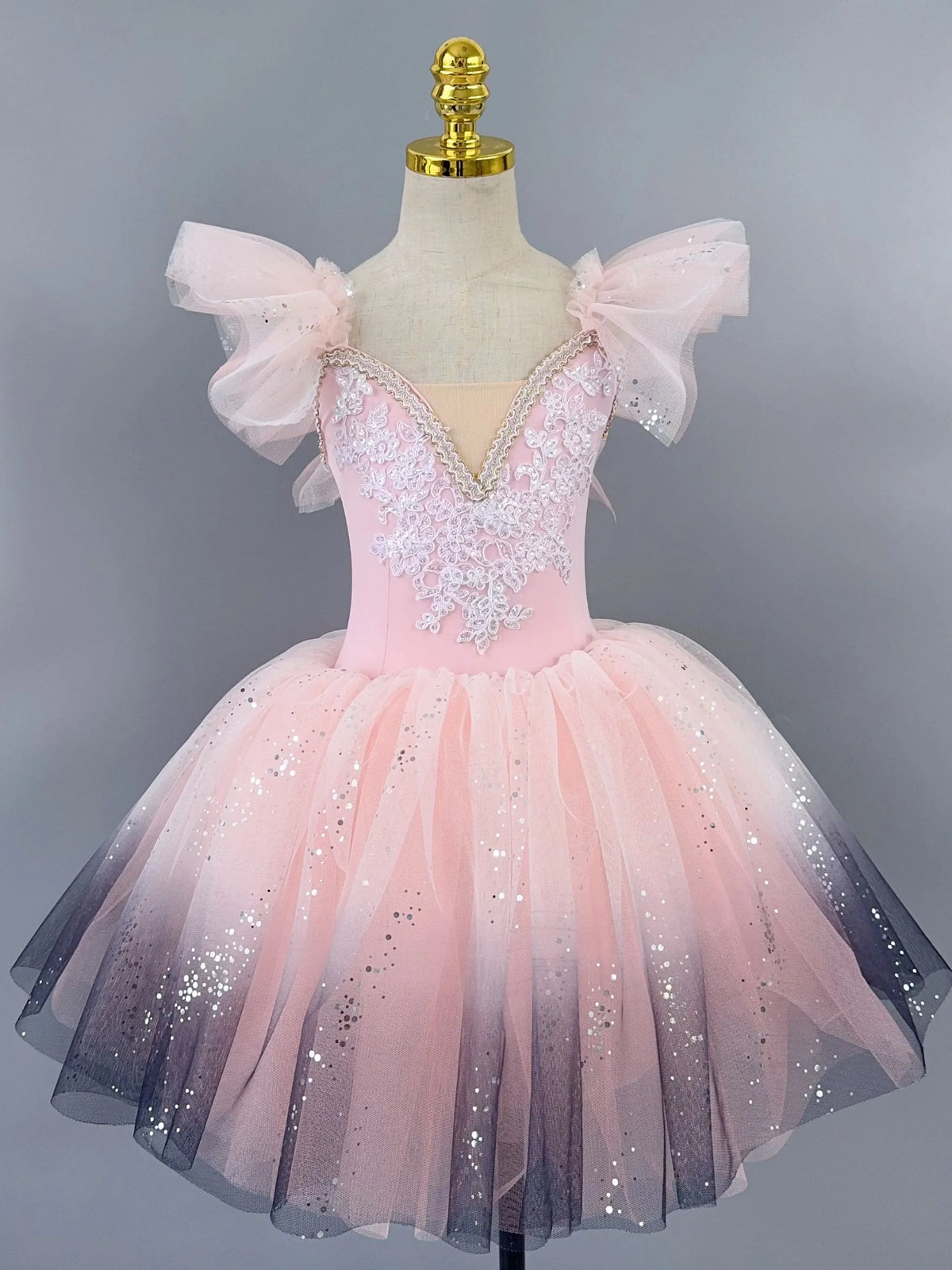 Romantic Gradient Ballet Tutu Dress Sequin Girl's Dance Skirt Modern Dance Princess Ballet Skirts Performance Costumes