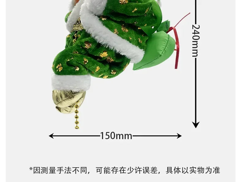 Christmas Doll Decoration Santa Claus Doll Electric Climbing Santa Claus On Beads Chain Moving Figure Hanging Xmas Ornament Gift