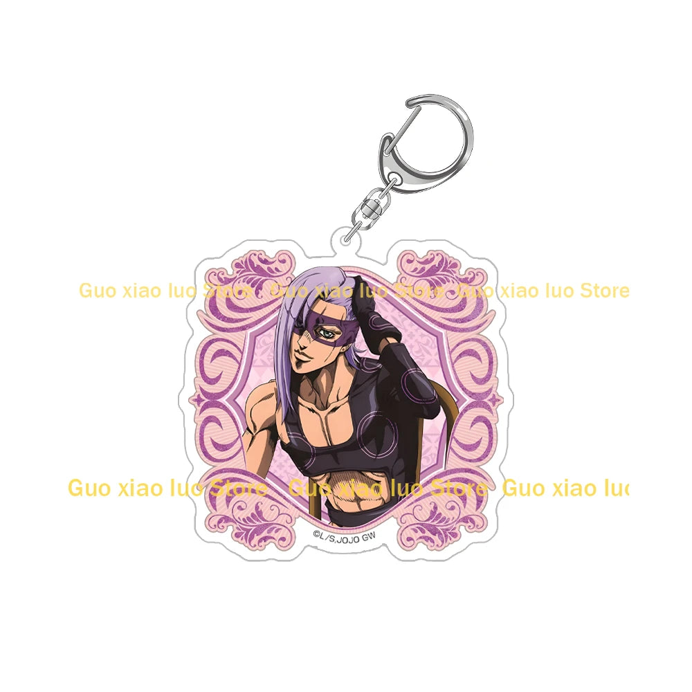 JoJo`s Bizarre Adventure: Golden Wind Vinegar Doppio Diavolo Ghiaccio Melone Risotto Nero Leone Abbacchio Acrylic Keychain Gifts