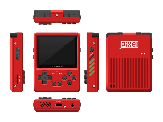 Gkd Pixel 2 Handheld Game Console Portable Retro Nostalgia Game Console Arcade Game Full Metal Body Cnc Gamer Customized Gift SS69