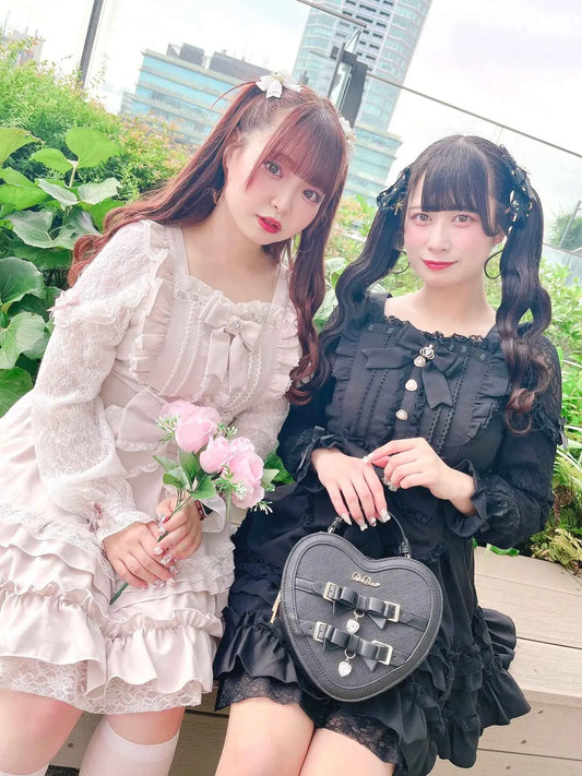 Japanese Liz Dresses Women Autumn New Girl's Sweet Cute Bud Mini Series Mass Production Angel Small Cake Dress Bow Lolita Dress