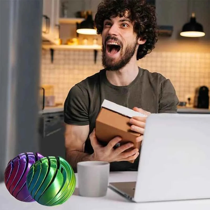 【MQ124】Slime Ball Fidget Toy 3D Printed Twistsphere Fidget Toy Gear Liquid Flow Ball With Rotating Design Anxiety Relief Toys