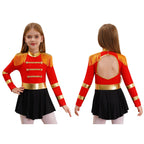 Inlzdz Women's Sequin Tassel Ringmaster Leotard Dress