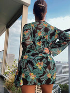 Hot Selling Women Bikini 3 Pieces Suit Black/Green/Red Bikini Sets With Long Sleeved Cover Ups High Quality Size Small-XXLarge SS69