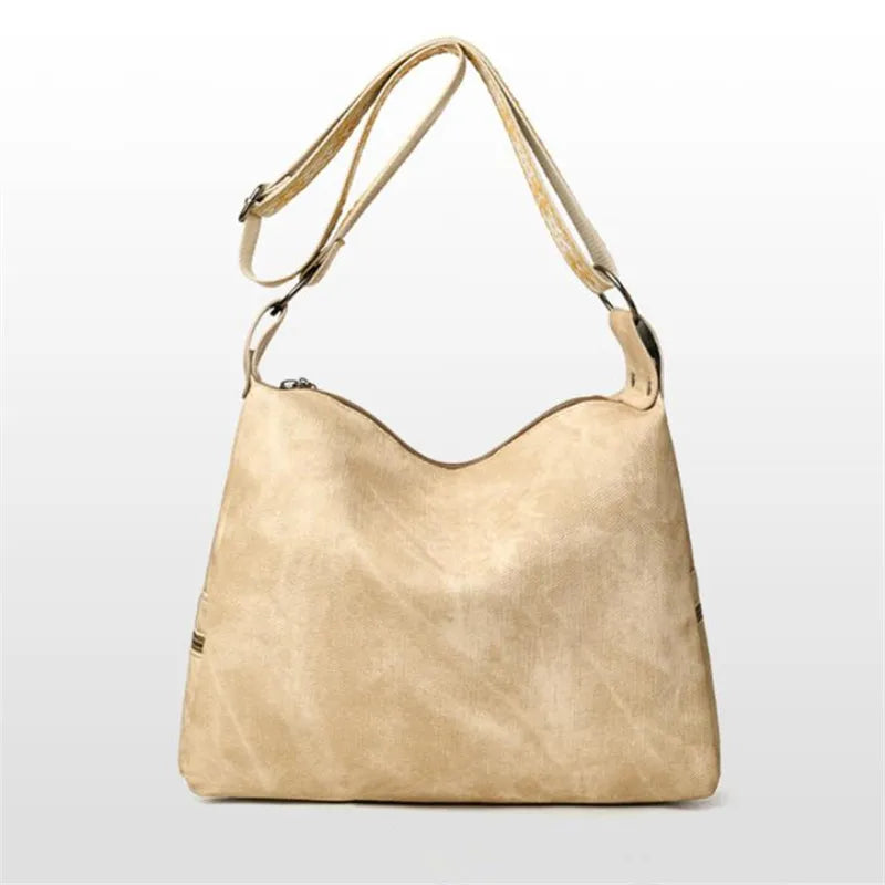 FXZLLQCN Vintage Faux Leather Multi-Layer Crossbody Bag with Zipper Closure