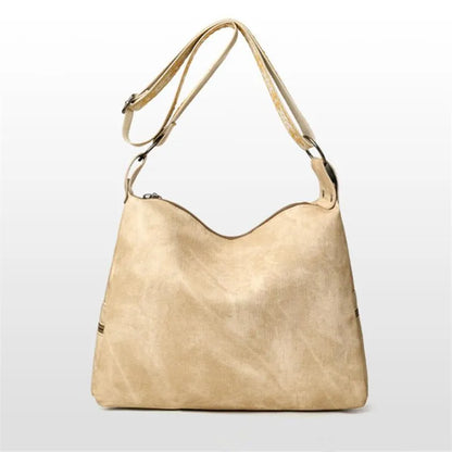 FXZLLQCN Vintage Faux Leather Multi-Layer Crossbody Bag with Zipper Closure