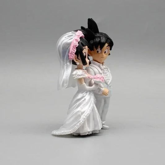 Dragon Ball Anime Figure Son Goku Figures Goku Chichi Wedding Scene Series 9cm Q-Version Figurine Statue Pvc GK Decoration Gifts SS69