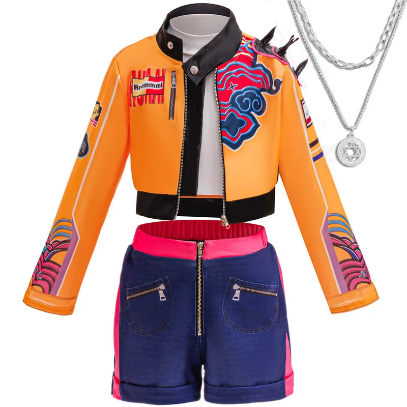 Anime Movie Cosplay Costume Set - Dress & Pants for Girls