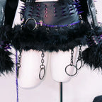 Gothic Rivet Faux Leather Jacket - Short Distressed Style