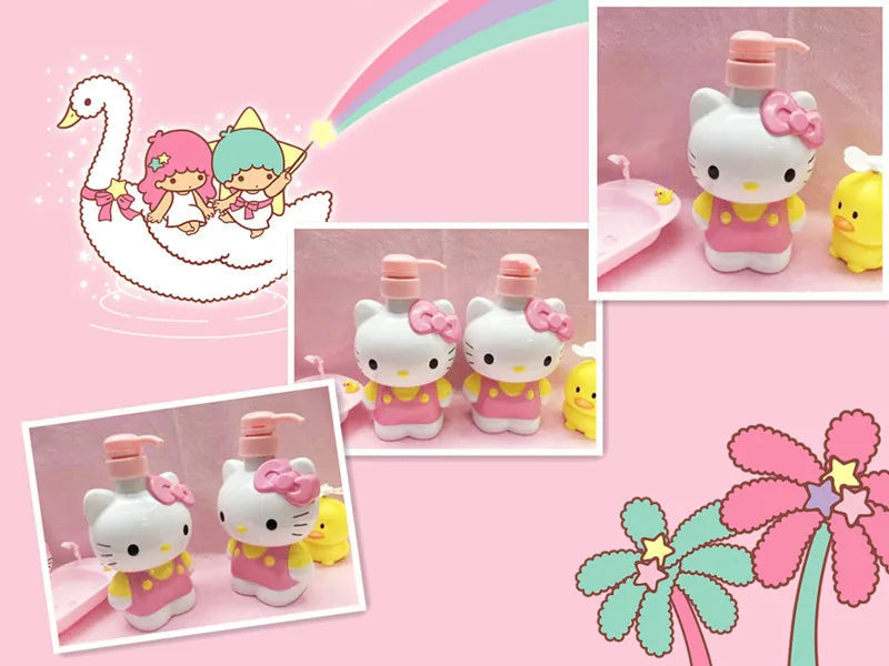 500ML Sanrio Hello Kitty Squeeze Bottle Shower Gel Hand Sanitizer Dish Soap Liquid Cute Cartoon Girl Heart High Capacity Bottled SS69