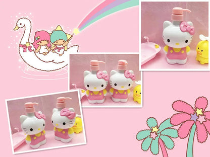 500ML Sanrio Hello Kitty Squeeze Bottle Shower Gel Hand Sanitizer Dish Soap Liquid Cute Cartoon Girl Heart High Capacity Bottled SS69