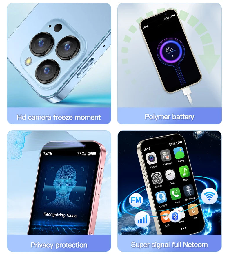 SERVO 16SE Mini Smartphone 16GB ROM Android 9.0 Wifi Dual SIM Standby Play Store 3G WCDMA 3.0"Little Smart Cellphone New Version SS69