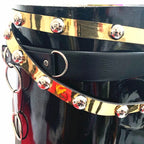 Black & Golden BAD Belt Sliver Rivet in Michael Jackson Punk Rock Style