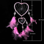 Indian Pink Purple Feather Dreamcatcher Love Wall Hanging Room Decor Handmade Aesthetic Retro Dream Catcher Wind Chime Ornament