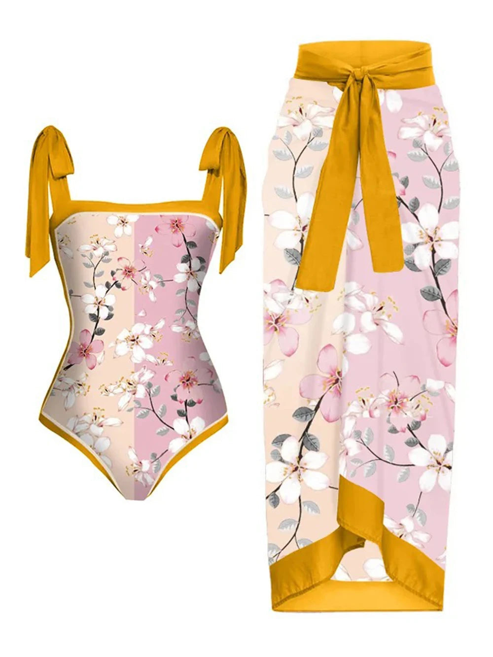 2023 New Arrival Push Up Women Bikini Set Floral Printed Ruffle Bikinis Strappy Bandage Swimwear Brazilian Biquini Bathing Suit SS69
