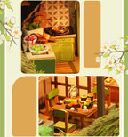 DIY Wooden Bamboo Spring Courtyard Casa Miniature Building Kits Bookend Assembled Dollhouses Bookshelf Home Decor Friends Gifts SS69