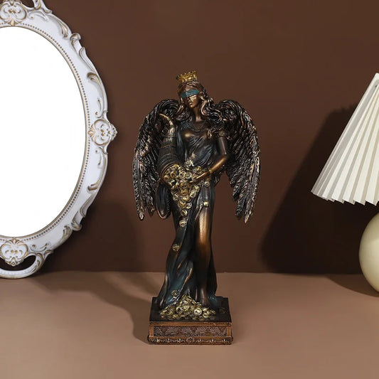SS69 Greek Goddess of Fortune Resin Figurine Antique Style Home Decor