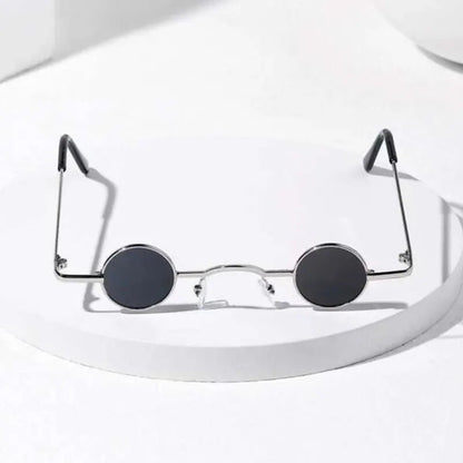 Vintage Rock Punk Man Sunglasses Classic Small Round Sunglasses Women Wide Bridge Metal Frame Black Lens Driving Eyewear SS69