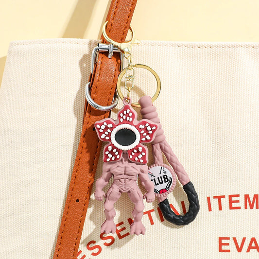 2026 New Fashion Bag Accessories The Horror TV Keychain Mike Will Demogorgon With Strings Rope For Female Children Birthday Gift