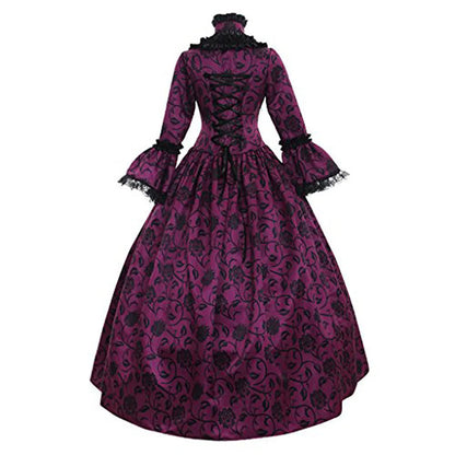 Women Cosplay Marie Antoinette Dress Medieval Flare Sleeve Victorian Party Formal Gown Renaissance Gothic Floral Robe Plus Size SS69