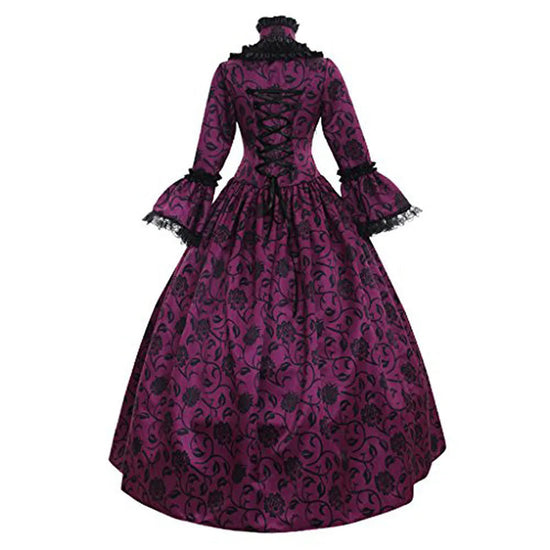 Women Cosplay Marie Antoinette Dress Medieval Flare Sleeve Victorian Party Formal Gown Renaissance Gothic Floral Robe Plus Size SS69