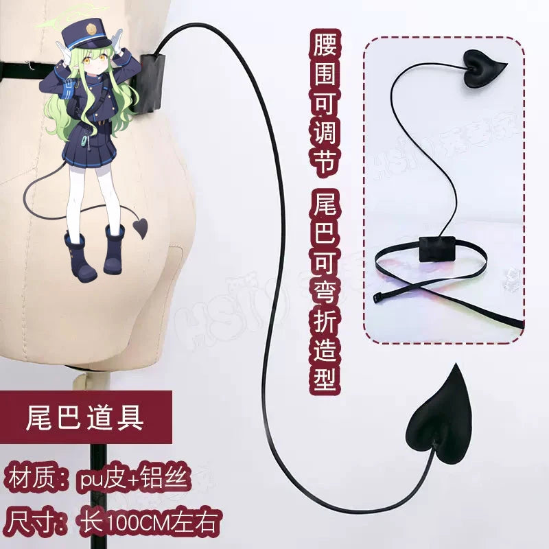 Game Blue Archive Tachibana Nozomi Cosplay Costume Wig Shoes Hikari Cosplay Highlander Railroad Academy Role Play Uniform Prop SS69 27.69 Hikari tail / one size