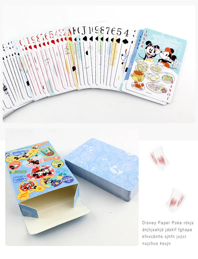 54Pcs/Box Disney Paper Playing Cards Mickey Avengers Frozen Anime Poker Cards Child Adult Desktop Games Toys - SS69