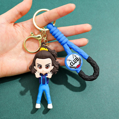 2026 New Fashion Bag Accessories The Horror TV Keychain Mike Will Demogorgon With Strings Rope For Female Children Birthday Gift