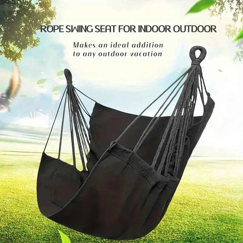 Portable Fabric Hammock Chair with Anti-Tip Design - Includes Storage Bag for Patio, Garden, Dorm & Outdoor Relaxation