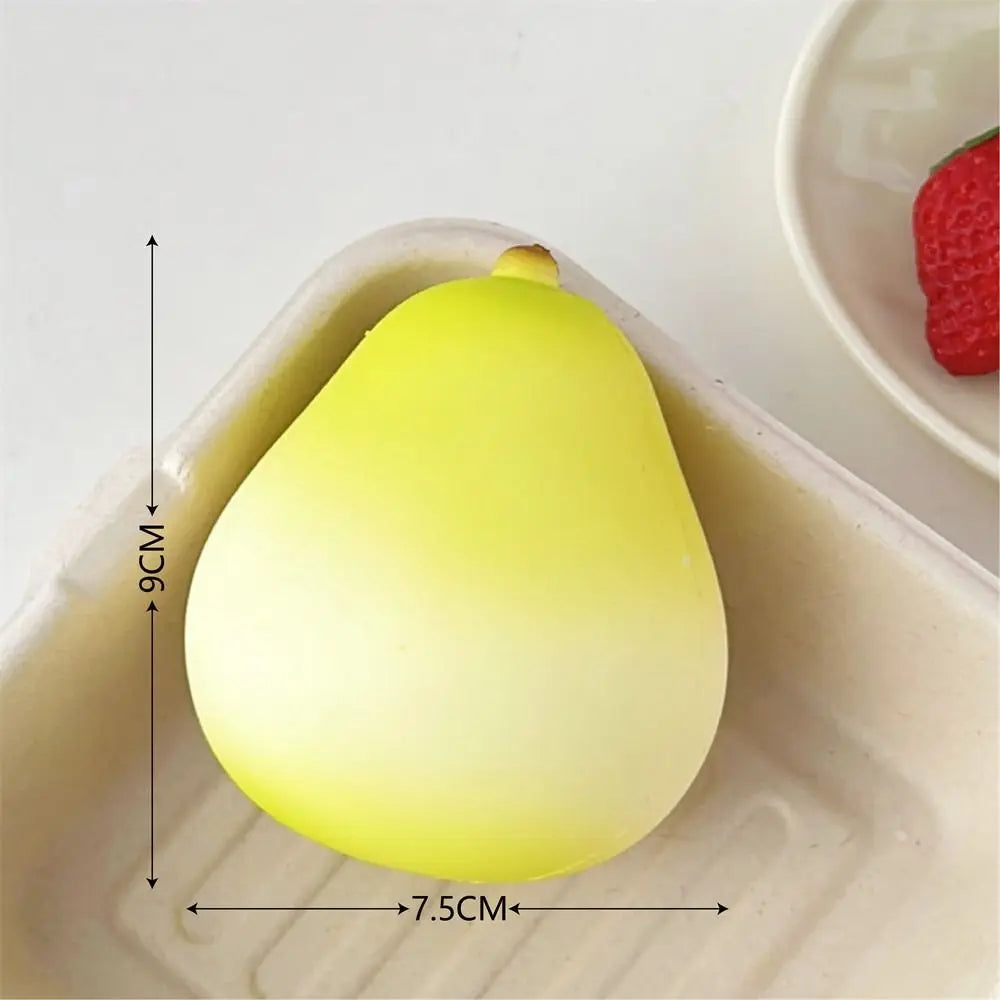 Anti-stress Squishy Watermelon Toys Slow Rising Fidget Toy Fruit Pinch Squeeze Toy Funny Stress Reliever Reduce Pressure Prop SS69 7.69 pear
